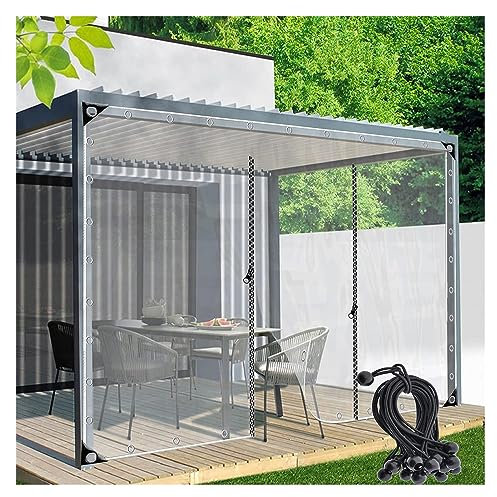 Panneaux latéraux imperméables pour tonnelle avec porte zippée - Rideaux d'extérieur transparents pour pergola et porche - Taille personnalisable