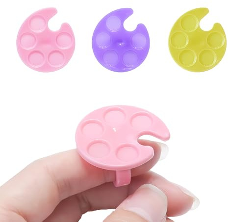 4 Pcs Mini Ring Tray Palette Nail Art Polish Holder Nail Glue Container Manicure Tool Portable Manicure Accessories Storage for Nail Decorations