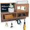 Comfoyar Porte Clef Mural en Bois, Crochets à Clés Muraux avec Tableau d'affichage et Étagère, Organisateur de Courrier avec 4 Crochets Double Clé, pour La Décoration Intérieure, Entrée, Salon(Marron)
