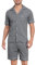 Sopesil Pigiama Uomo Estivo Corto Pigiami Due Pezzi Uomo Cotone con Bottoni Davanti e Maniche Corte Abbigliamento da Notte con Tasche Coulisse,L,Grigio