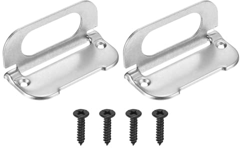 PATIKIL Recessed Pull Door Handle, 2 Pack Invisible Flush Pull Handle with Screws for Cabinet Door Toolbox Container Furniture Automatically Pull Handle, Silver