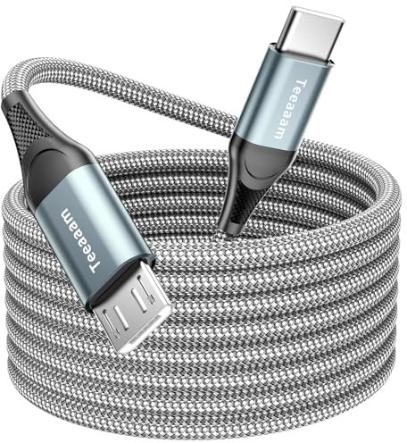 Teeaam USB C to Micro USB Cable 7M,USB Type C to Micro Cable Nylon Braided Android Charging Cord Dast Sync Compatible for Samsung Galaxy S7/S5/J3/5/J7,Huawei,HTC,LG.etc.