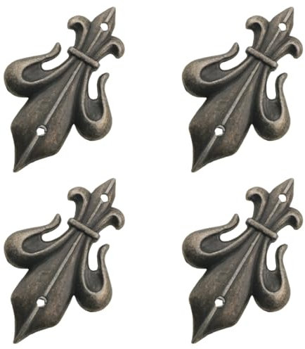 DGHAOP 10PCS Furniture Upholstery Bracket with Mounting Nails Vintage Leg Guards 45x28mm Zinc Alloy Spacer Suitable for Wooden Box Jewelry Case Cabinet