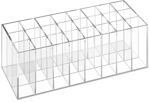 Dmopipp Lipstick Organizer 24 Slot Lipstick Holder Display Rack Small Clear Plastic Compact Lip Gloss Perfume Sample Mascara Holder