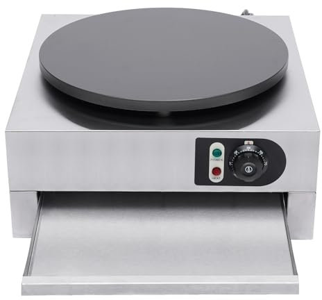 Qussse Crepes Maker - 3000W Edelstahl Elektro Crepemaker mit Antihaftbeschichtet, Backform Durchmesser 40cm, Crepeseisen für Crepes, Pancakes & Tortilla, Einstellbare Temperatur