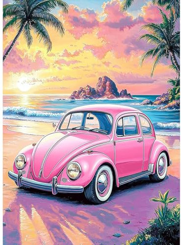 feelive Peinture Numero pour Adulte, DIY Voitures Peinture Numero d'art Acrylique pour Adultes Débutants Facile sur Toile 30×40 cm avec Peintures et Pinceaux(sans Cadre)