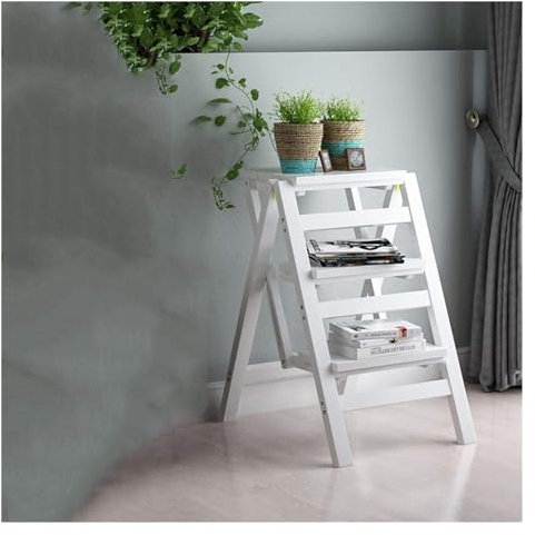 FENBNMK Blumentreppen Klappbarer Tritthocker, Verdickung aus Bambus, Regale, Leiter, Treppenstühle, Multifunktions-Blumenständer Garten(68 * 55 * 42cm)