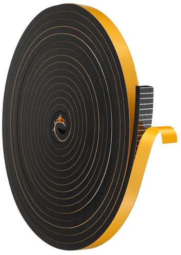 21ft Window Soundproofing Door Seal, Self Adhesive Foam Tape Weatherstrip | Single Sided Self Adhesive Weather Stripping Foam Tape, Seal Weather Stripping for Door Window Soundproofing