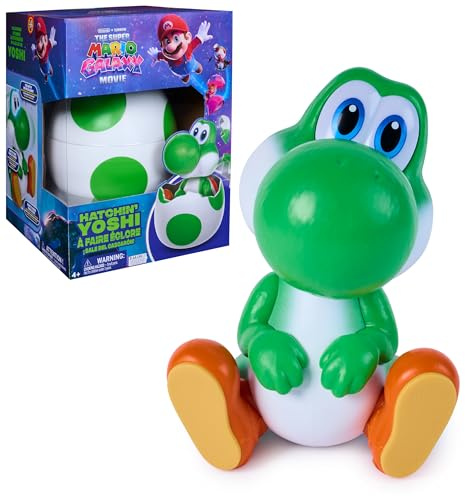 Super Mario Galaxy Movie Hatchin' Yoshi im Ei, ab 4 Jahren | Schlüpft selbst aus dem Ei | Spricht & antwortet | Licht & Sound | Reagiert auf Berührungen | Interaktive Sammelfigur