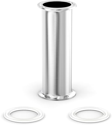 ERGAOBOY 1Pcs SS304 2 Inch 64mm Flange x 6 Inch Length Spool Tube | Includes sealing washers, seamless straight round tubing, ferrule flange ends, for sanitary pipe lines