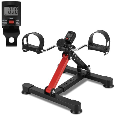 Sonnewelt Heimtrainer, Mini-Heimtrainer mit LCD-Monitor, Pedaltrainer für Ausdauertraining, Arm- und Beintrainer, Einstellbarer Widerstand, Bewegungstraining Fitnessgerät für Zuhause Büro