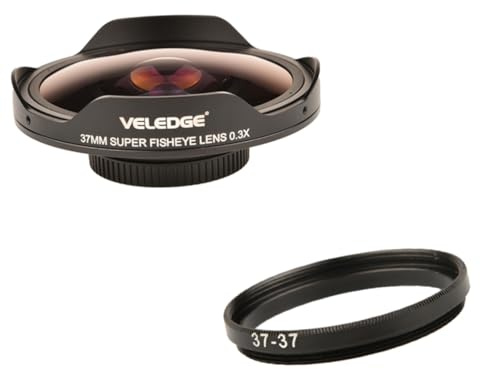 Monetais Fisheye Lens Adapter 37Mm 0.3X Hd Ultra Wide Angle Adapter Ring Camera Accessories