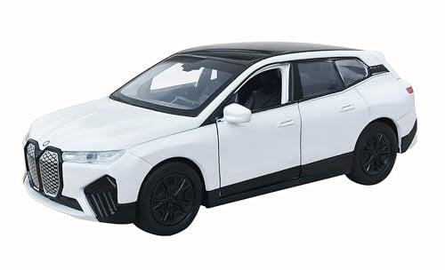BMW iX Modellauto 11,8cm Modell Auto aus Metall mit Rückzug Spielzeugauto Spielzeug Geschenk 4-Varianten Welly 26 (Weiss)