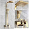 Robinets de baignoire De luxe en laiton doré robinet de salle de bains mitigeur Robinet de douche mural à main fixé au mur Ensembles de robinets de douche Chrome poli