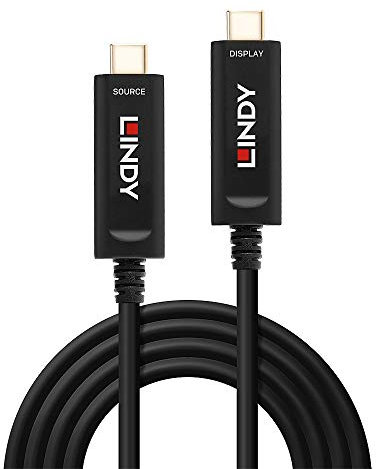 Lindy Câble Hybride Fibre Optique USB Type C vidéo, 15m