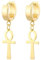 PiniceCore Ewiges Kreuz Ägypten Cleopatra Ohrringe Für Männer Schmuck Antique Black Edelstahl Ägyptische Königin Ankara Earing