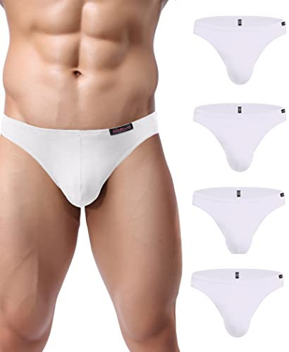 Avidlove Intimo Sexy da Uomo Confezione da 4 Slip Mutande da Uomo Morbide in Micro Modale Bianco S