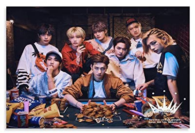 Stray Kids SKZ Kpop Poster - Alle Gruppenmitglieder Dekorative Malerei Leinwand Wandkunst für Zuhause Schlafzimmer Dekor 30 x 45 cm