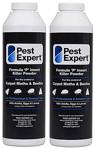 Pest Expert Carpet Moth Killer Powder (2 x 300g) Max Strength Professional Treatment for Moths, Eggs & Larvae - Fast Acting & Long Lasting