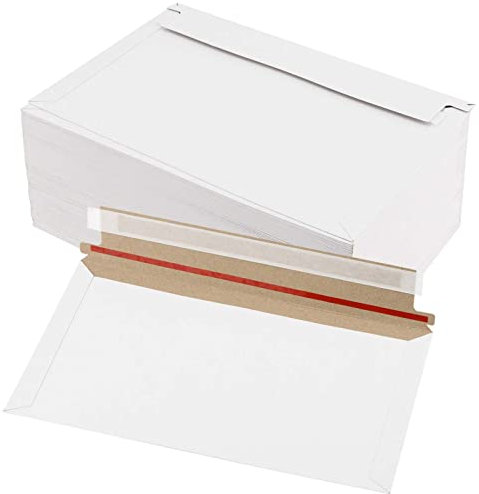 HEIHAK Versandtaschen, A5, C5, 250 x 160 mm, Hartpappe, mit Haftklebestreifen, Weiß, 100 Stück