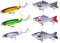 FGXY 6PCS Angelköder, Kunstköder Fische Angeln Set, Kunstköder, Köder, Kunstköder Angel-Köder Wobbler Set, Gummifisch Set, Mit 2 Drillingshaken Gummifische, Für Hecht Barsch Zander Angeln Köder