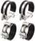 sourcing map 4Pcs T-Bolt Hose Clamp Working Range 52-55mm Rubber Cushioned Intake Intercooler Clamps Adjustable Tube Clamps for Tubes Pipes