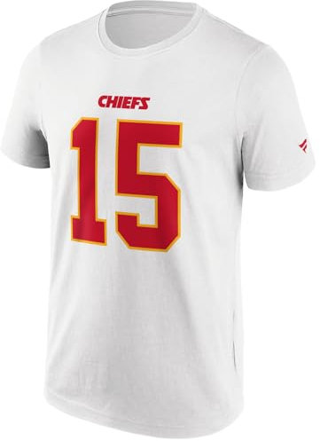 NFL Kansas City Chiefs Patrick Mahomes #15 T-Shirt Name and Number Iconic Shirt weiß XL