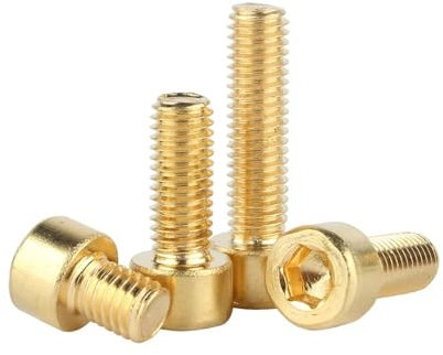 Metallschrauben 10/20pcs Brass Copper Hex Socket Cap Head Screw M3 M4 M5 Key Head Screw Bolt (Color : 16mm, Size : M4 (20pcs))