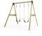 Rebo Glide Wooden Double Swing Set with Two Swing Seats – Tulip (Dark Blue Belt Swings) | OutdoorToys | Kids Outdoor Wooden Play Equipment for Gardens, Frame & Accessories Included