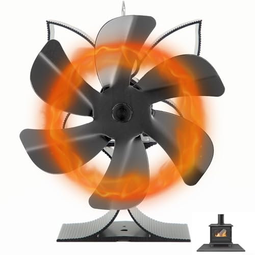 6 Blade Mini Stove Fans Wood Stove Fan Log Burner Fan Wood Burner Fireplace Fan Silent for Home Wood Burning/Log Burner Fan/Wood Burner Fans