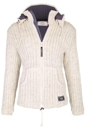 THC Natural Line Schafwollstrickjacke weiß 713 | Schafwolle | Strickjacke | Schafwoll-Jacke | Woll-Jacke | Schafwolljacke | Außenjacke | RIPP-Wolljacke