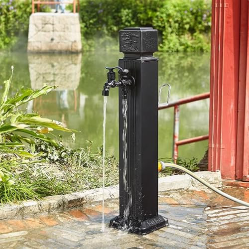 BRCYKRWY Fontana a Colonna da Giardino Esterno,Fontanelle da Giardino Verticale con Doppio Rubinetto di Uscita dell'Acqua,Rubinetto antigelo per Lavaggio Cortile,per annaffiare e Pulire Il Giardino