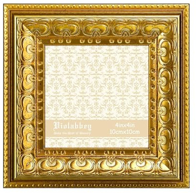 VIOLABBEY Bilderrahmen 10x10 cm Gold, Vintage-Fotorahmen