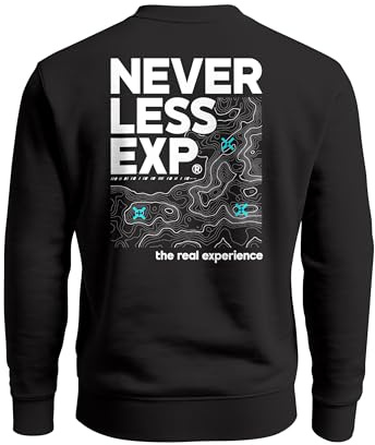 Neverless® Sweatshirt Herren Pullover mit Backprint Typographie Outdoor Topografie Grafik Fashion Streetwear