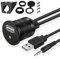 TNP USB 3,5mm Aux Einbaubuchse Kabel - 2m, Auto USB Aux Verlängerungskabel, Stereo Audio Adapter für Armaturenbrett, LKW, Boot, Motorrad, schwarz