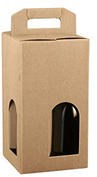 Corrugated Kraft Wine Bottle Gift Box for 4 Bottles