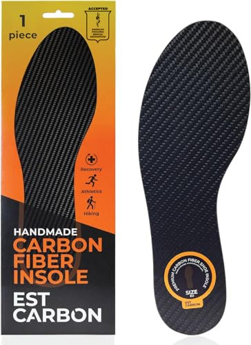 Kohlefaser Einlegesohle - 1 Stk. | Starre Schuheinlage zur Genesung | EInlage aus Graphit für Fußschmerzen, Arthritis, Hallux Rigidus & Morton Neutrom | Steife Sohlen für Damen & Herren | 227 mm EU35