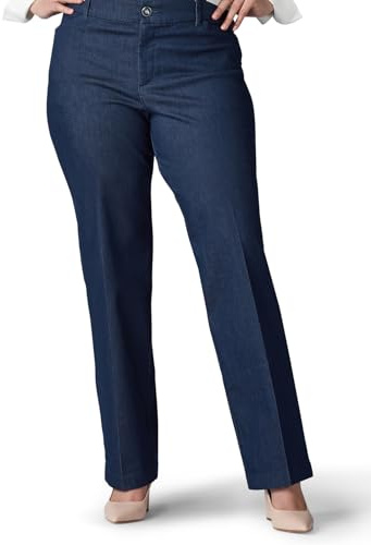 Lee Women's Ultra Lux Comfort with Flex Motion Trouser Pant Indigo Rinse 14 Short