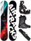 Airtracks Herren Snowboard Set Freestyle Freeride Board North South Four Wide 150 + Snowboard Bindung Master + Boots Strong ATOP 42 + Sb Bag