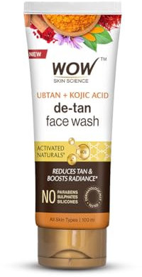 WOW Skin Science Ubtan Gesichtsreiniger mit Kichererbsenmehl, Kurkuma, Safran, Mandelextrakt, Rosenwasser & Sandelholzöl, ohne Sulfat, Parabene, Silikone & Farbe (100 ml)