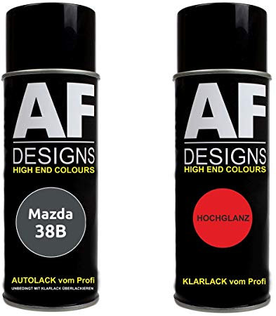 Set di vernice spray per auto, per Mazda 38B, grigio carbone metallizzato, vernice base trasparente, bomboletta spray da 400 ml