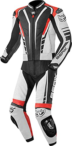 Berik XR-Ace 2-Teiler Motorrad Lederkombi, schwarz/weiß/rot, 52