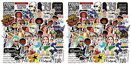 100 Pcs Musical Hamilton Stickers Graffiti Sticker Decals Vinyls Car Interior Sticker for Kids, Teens, Water Bottles, Skateboard, Luggage,Kid Toy