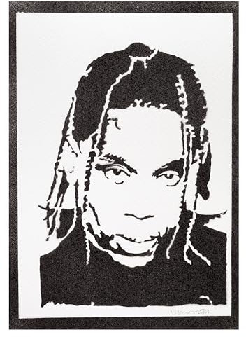 moreno-mata Echtes Handgemachtes Graffiti Travis S... Musik Aesthetic Poster & Kunstdrucke Bilder Plakat Handmade Deko Wandbilder Wohnzimmer Wanddeko Geschenke für Männer und Frauen