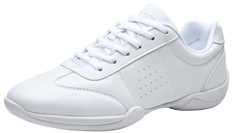 PPXID Damen Cheerleading Schuhe Mädchen Yoga Gymnastik Jazz Laufschuhe,Weiß,44 EU