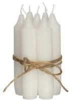 NaDeco Dinner-Kerzen, Höhe 11cm, 7 Stück, 13 Farben zur Auswahl | Spitzkerze | Pencil Candle | Stabkerze | Durchgefärbte Stabkerzen | Taper Candle | Vintage Kerzen, Farbe:Weiß