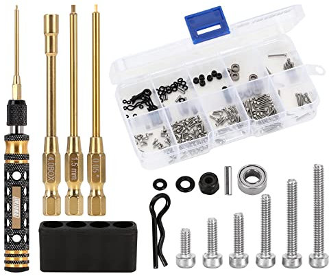 INJORA RC Auto Werkzeugsatz Verhexen Schraubendreher 0.05 Zoll 1.5 mm,Verhexen Mutterntreiber 4mm,Schrauben Kit für Axial SCX24 C10 Deadbolt JLU Gladiator Bronco Anderes RC Model