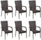 Hommdiy Gartenstuhl 6er Set Poly Rattan Stapellstuhl Gartensessel Armlehnstuhl Balkonstuhl Hochlehner