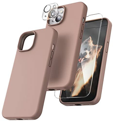 TOCOL für iPhone 14 Hülle Silikon, Stoßfest Anti-Rutsch Anti-Fingerabdruck Kratzfest Handyhülle für iPhone 14 Case, Braun