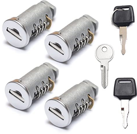 One-Key System Schließzylinder Kompatibel mit Thule Dachträger und Zubehör 4 Pack Schlosskern und Schlüssel Kit für Auto Racks Systemkomponenten